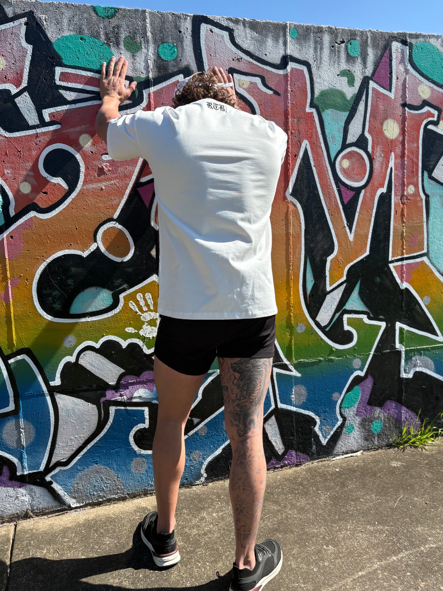 RESPECT THE BODY Vintage Drop T-Shirt WHITE